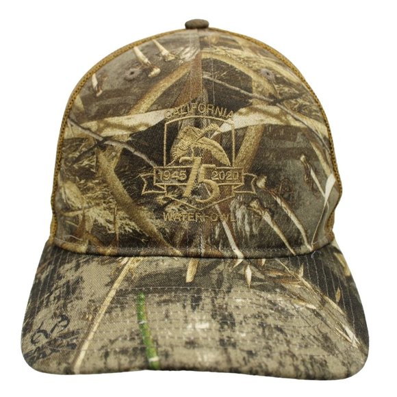 California Water Fowl Association 75yr 1945 2020 Camouflage Snapback Trucker Hat - Picture 1 of 10